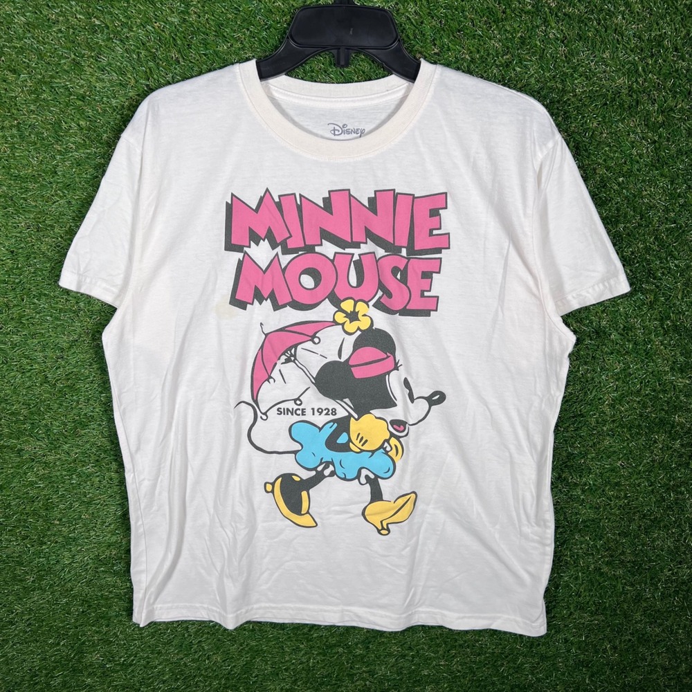 Disney Minnie Mouse Graphic T Shirt White XXL Since 1928